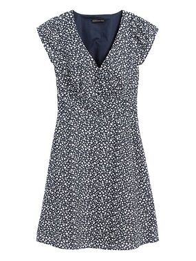 LINEN-COTTON BUTTON-FRONT MINI DRESS banana republic